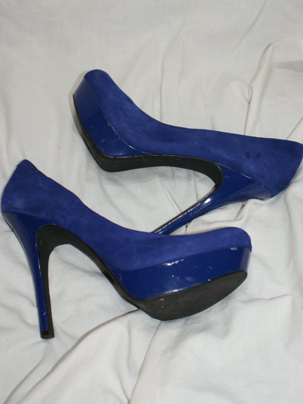 Jessica Simpson Cobalt Blue Platform Pumps - Size 8 - Well Worn